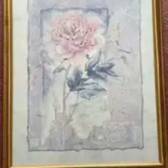 Romantic Impressionist Floral Art – Framed Wall Piece 25" x 31" - Picture 3 of 3